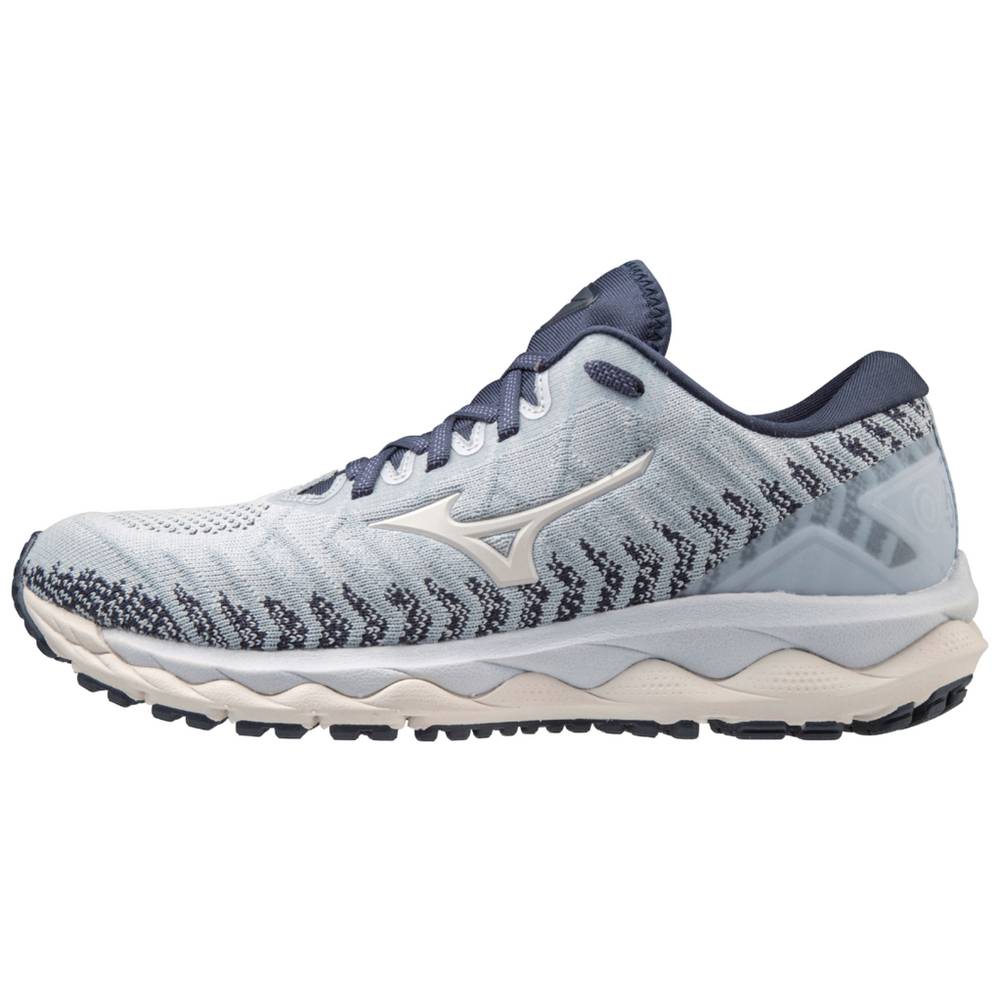Damske Bezecke Topanky Mizuno Wave Sky 4 WAVEKNIT™ Biele/Námornícka Modrá Vypredaj ZTWG42536